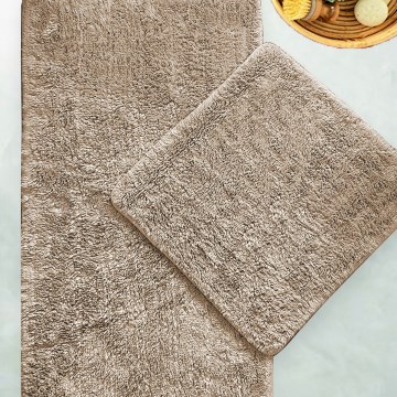 SÆT 2x Badeværelsesmåtte 60/100 cm beige