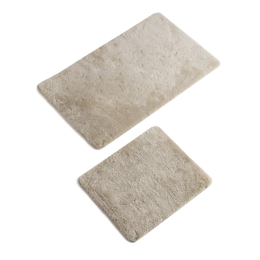SÆT 2x Badeværelsesmåtte 60/100 cm beige