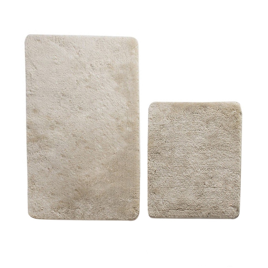 SÆT 2x Badeværelsesmåtte 60/100 cm beige