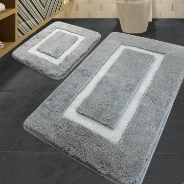 SÆT 2x Badeværelsesmåtte 60/100 cm grå