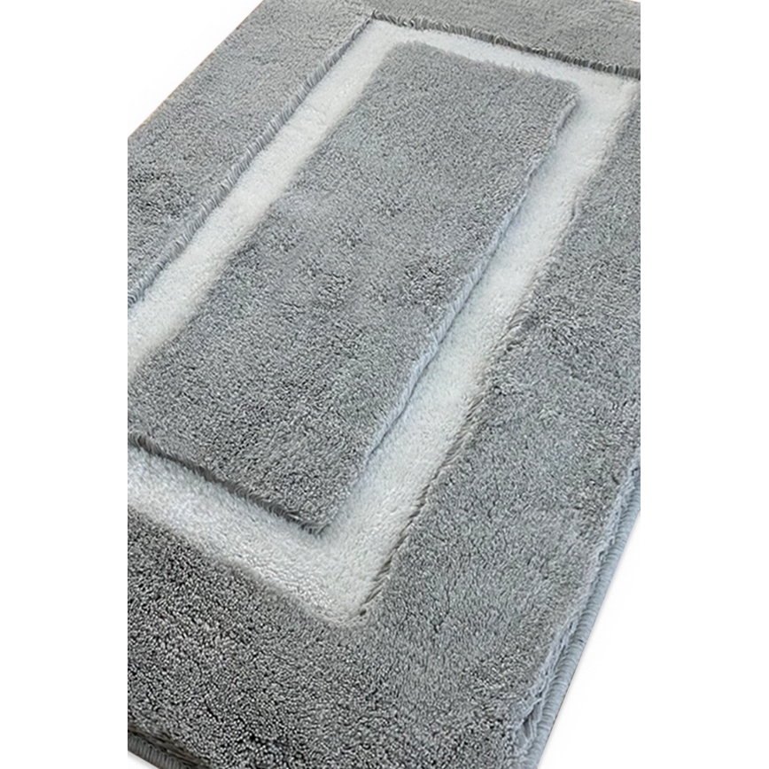 SÆT 2x Badeværelsesmåtte 60/100 cm grå