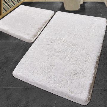 SÆT 2x Badeværelsesmåtte 60/100 cm hvid
