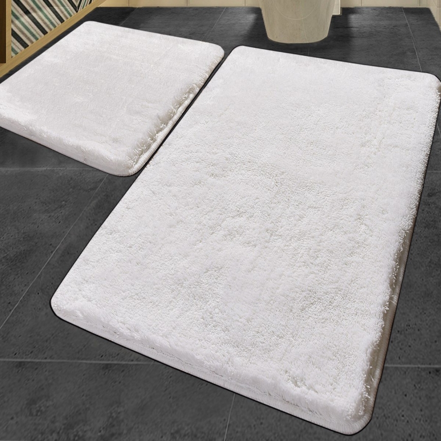 SÆT 2x Badeværelsesmåtte 60/100 cm hvid