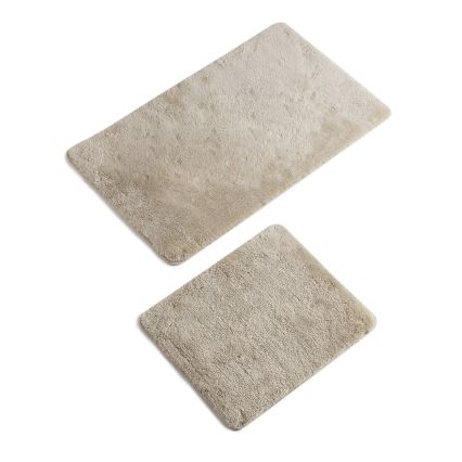 SÆT MED 2 Badeforhåndsduge 60x100 cm beige