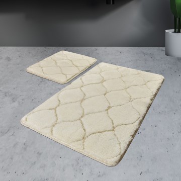 SÆT 2x Badeværelsesmåtte INFINITY 60/100 cm beige