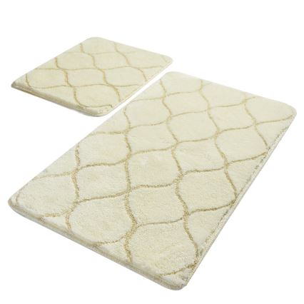SÆT 2x Badeværelsesmåtte INFINITY 60/100 cm beige