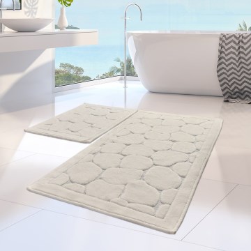SÆT 2x Badeværelsesmåtte LINO 60/100 cm beige