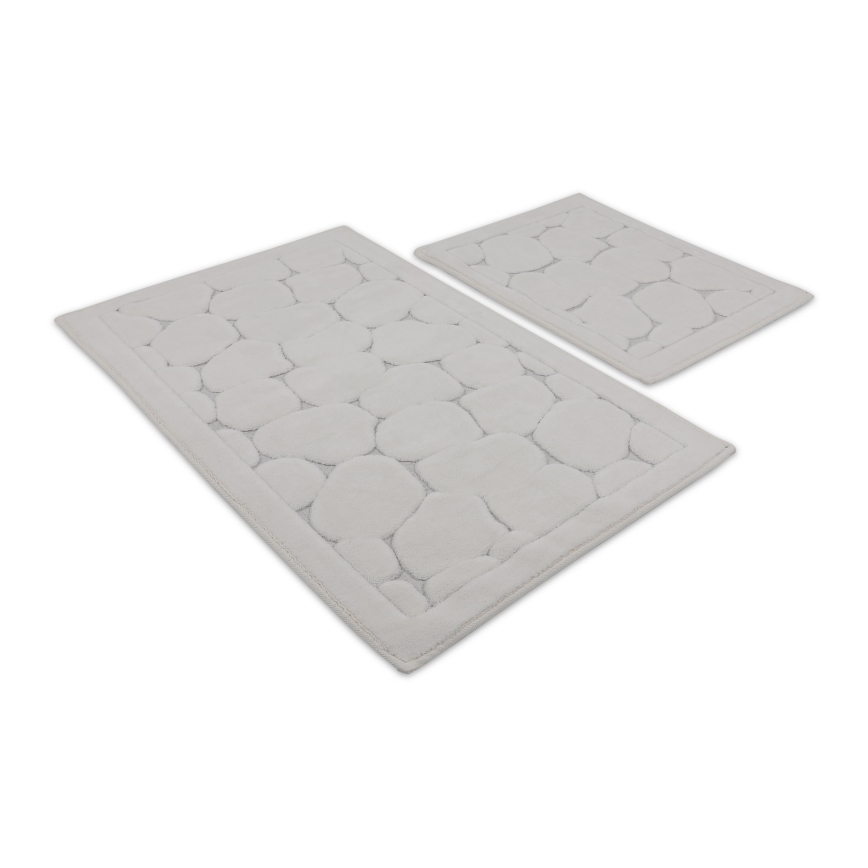 SÆT 2x Badeværelsesmåtte LINO 60/100 cm beige