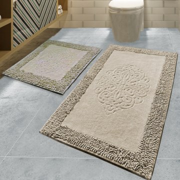SÆT 2x Badeværelsesmåtte PIANTE 60/100 cm brun