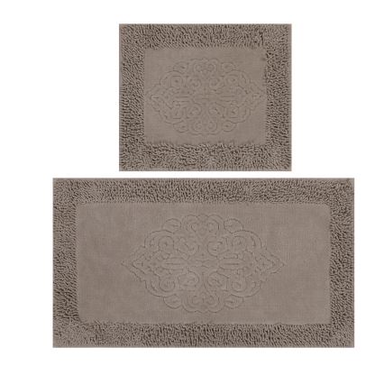 SÆT 2x Badeværelsesmåtte PIANTE 60/100 cm brun