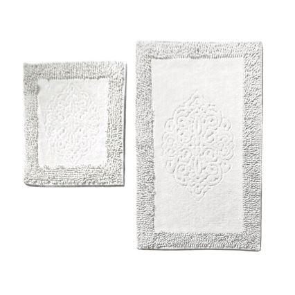 SÆT 2x Badeværelsesmåtte PIANTE 60/100 cm hvid