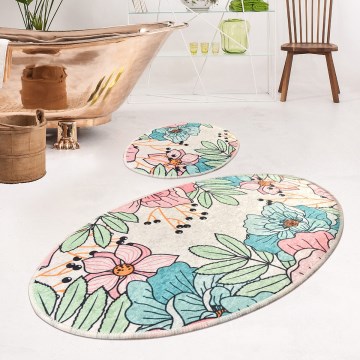 Sæt 2x badeværelsesmåtter SPRING 60/100 cm i livlige farver