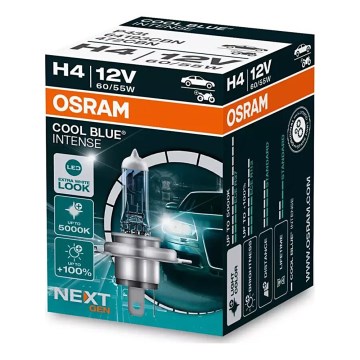 SÆT 2x Bilpære COOL BLUE H4 P43t/60/55W/12V 5000K - Osram