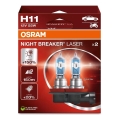 SÆT 2x Bilpære NIGHT BREAKER H11 PGJ19-2/55W/12V - Osram