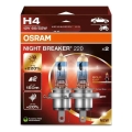 SÆT 2x Bilpære NIGHT BREAKER H4 P43t/60/55W/12V - Osram