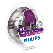 SÆT 2x Bilpære Philips VISION PLUS 12258VPS2 H1 P14,5s/55W/12V