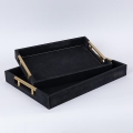 SÆT 2x Dekorativ bakke 40x30/34x24 cm sort