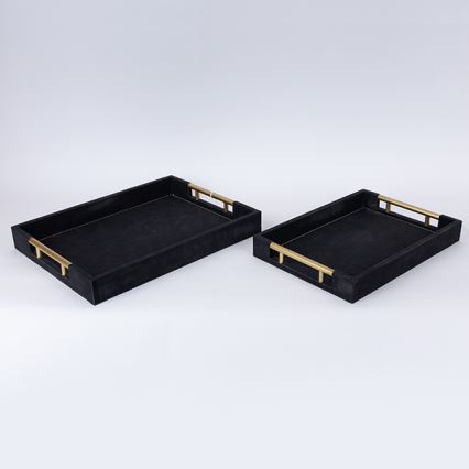 SÆT 2x Dekorativ bakke 40x30/34x24 cm sort