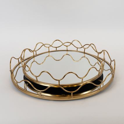 SÆT 2x Dekorativ bakke diameter 39/30,5 cm