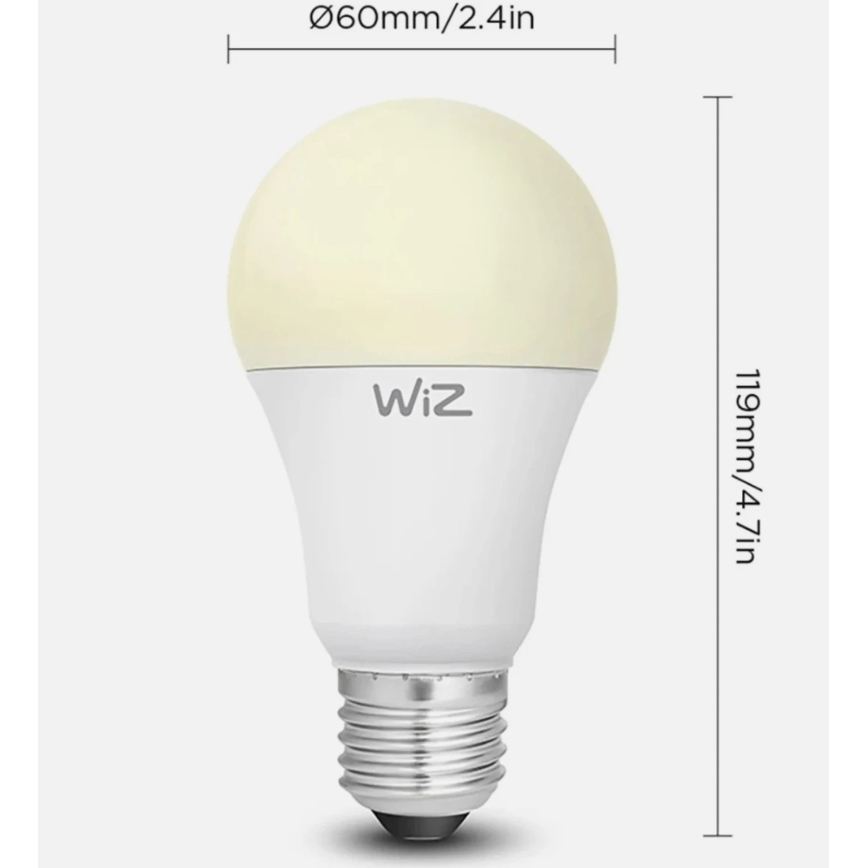 Sæt med 2 LED-dæmpbare pærer A60 E27/9W/230V 2700K Wi-Fi + fjernbetjening - WiZ
