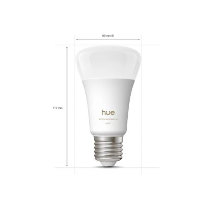Sæt 2x LED dæmpbare pærer Philips Hue WHITE AMBIANCE E27/8,1W/230V 1000-20000K