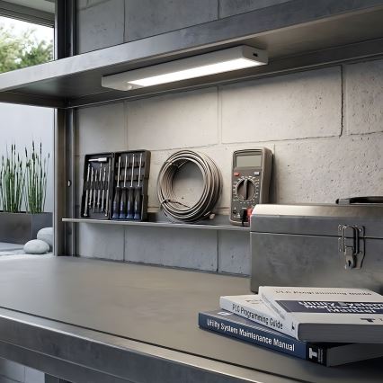 Sæt med 2 genopladelige LED-møbellys med bevægelses- og skumringssensor VIRO LED/1W/3,7V 800 mAh 3000/4000/6500K 20 cm hvid