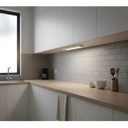Sæt med 2 genopladelige LED-møbellys med bevægelses- og skumringssensor VIRO LED/1W/3,7V 800 mAh 3000/4000/6500K 20 cm hvid