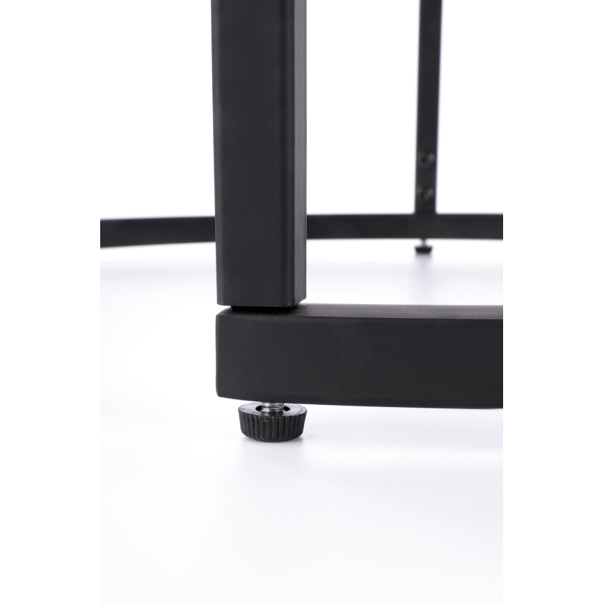 SÆT 2x Sofabord OREO Ø 43/53 cm sort/valnød