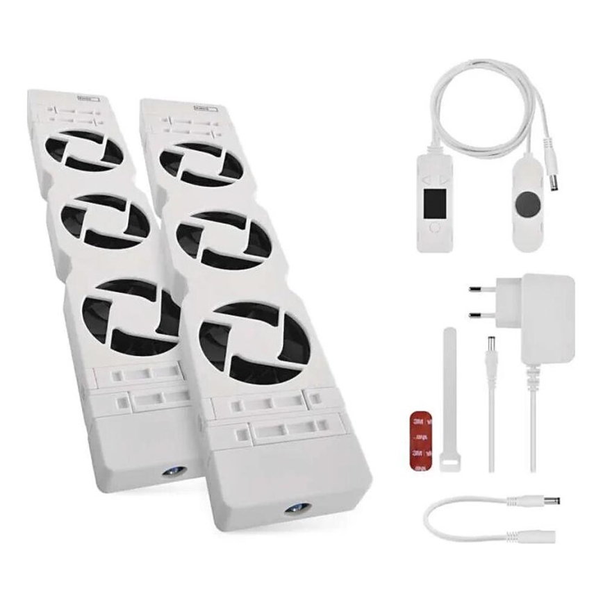 SÆT 2x Kølerventilator 5/230V hvid