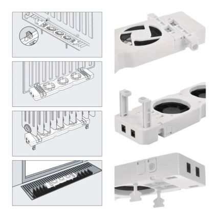 SÆT 2x Kølerventilator 5/230V hvid