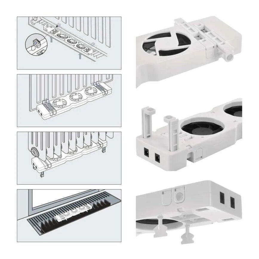 SÆT 2x Kølerventilator 5/230V hvid