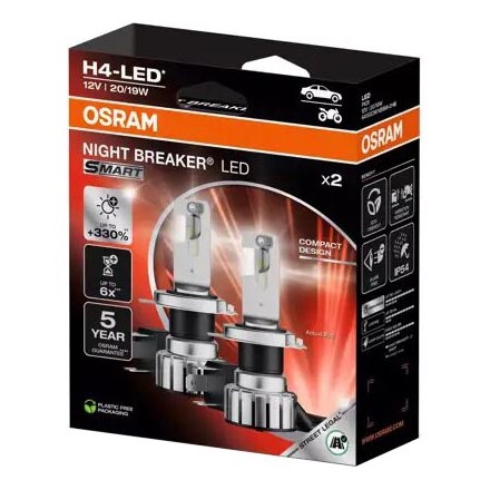 SÆT 2x LED Bilpære NIGHT BREAKER H4 P43t/20/19W/12V - Osram