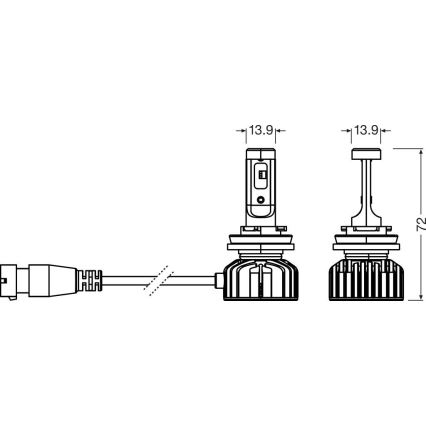 Sæt 2x LED-bilpære NIGHT BREAKER SMART H16 PGJ19-3/4W/12V 6000K - Osram