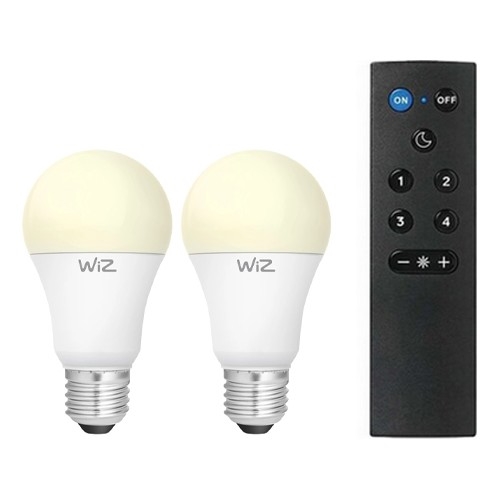 SÆT 2x LED dæmpbar pære A60 E27/9W/230V 2700K Wi-Fi + fjernbetjening - WiZ
