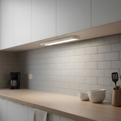 Sæt med 2 genopladelige LED-belysninger til møbler med bevægelses- og skumringssensor VIRO LED/1,2W/3,7V 800 mAh 3000/4000/6500K 30 cm hvid