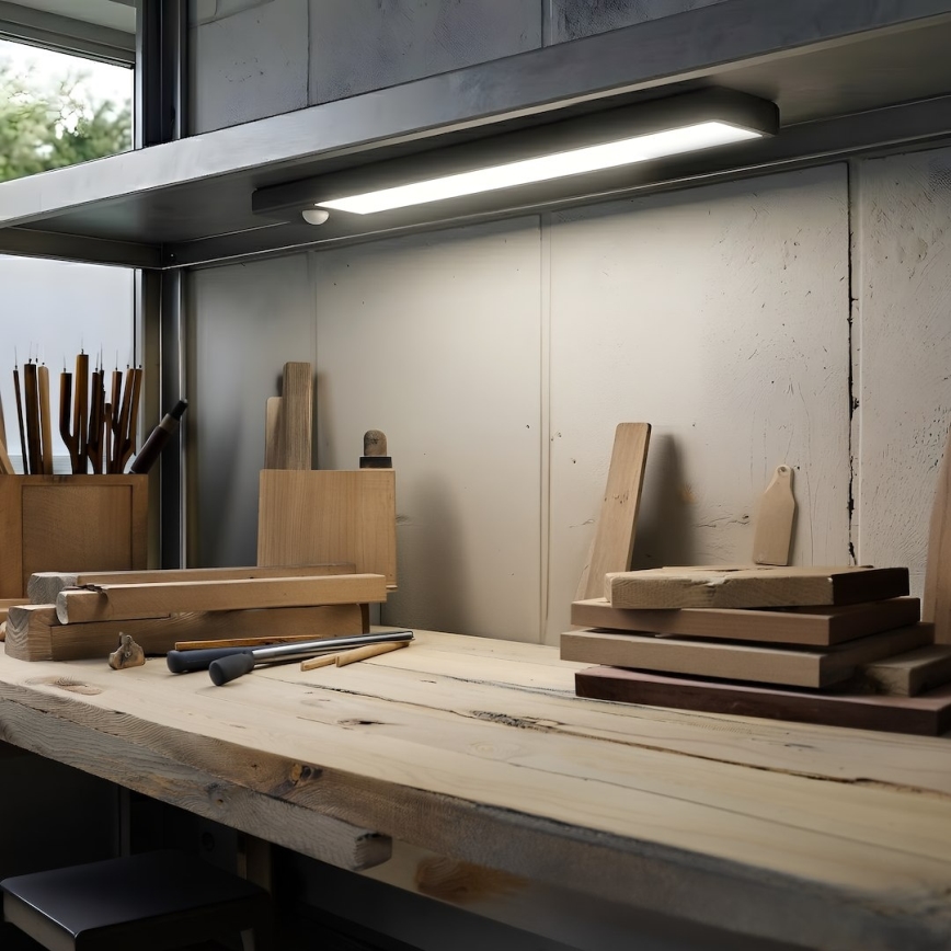 Sæt med 2 genopladelige LED-møbellygter med bevægelses- og skumringssensor VIRO LED/1,2W/3,7V 800 mAh 3000/4000/6500K 30 cm sort