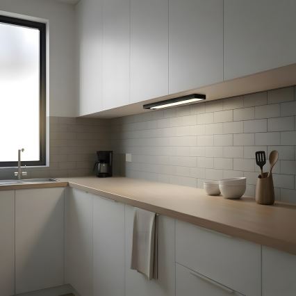 Sæt med 2 genopladelige LED-møbellygter med bevægelses- og skumringssensor VIRO LED/1,2W/3,7V 800 mAh 3000/4000/6500K 30 cm sort