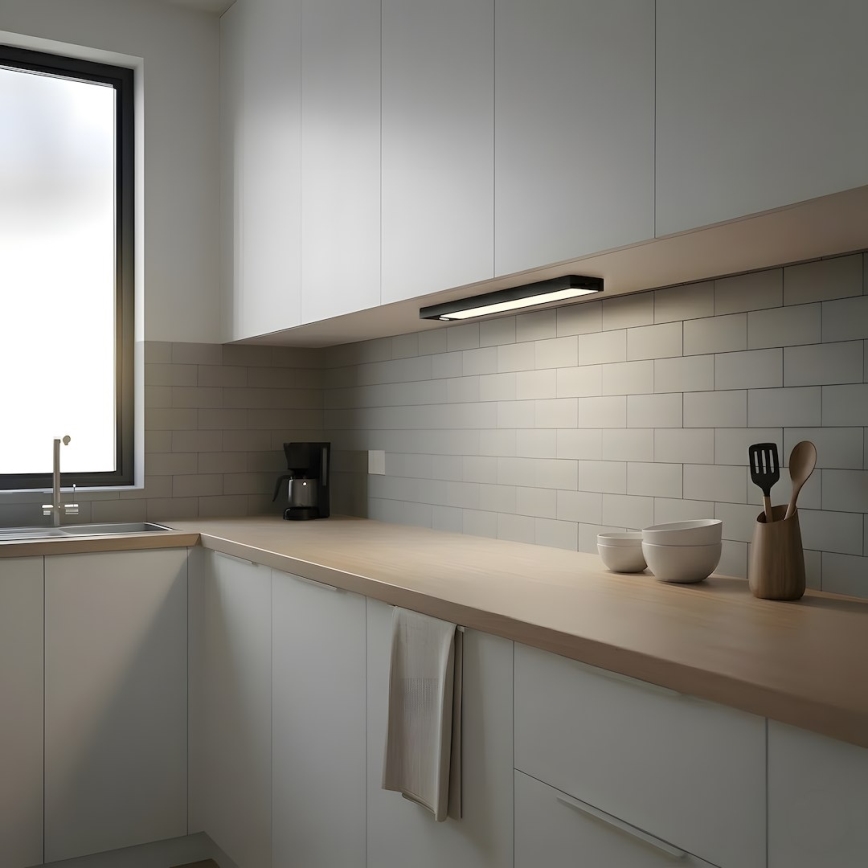 Sæt med 2 genopladelige LED-møbellygter med bevægelses- og skumringssensor VIRO LED/1,2W/3,7V 800 mAh 3000/4000/6500K 30 cm sort