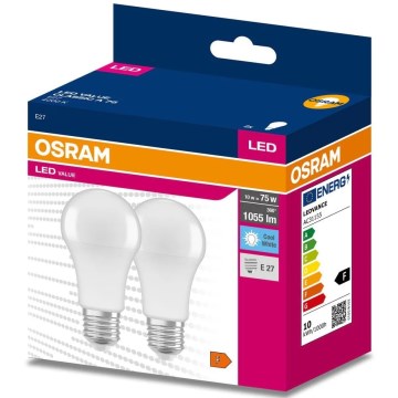 SÆT 2x LED-pære A60 E27/10W/230V 4000K - Osram