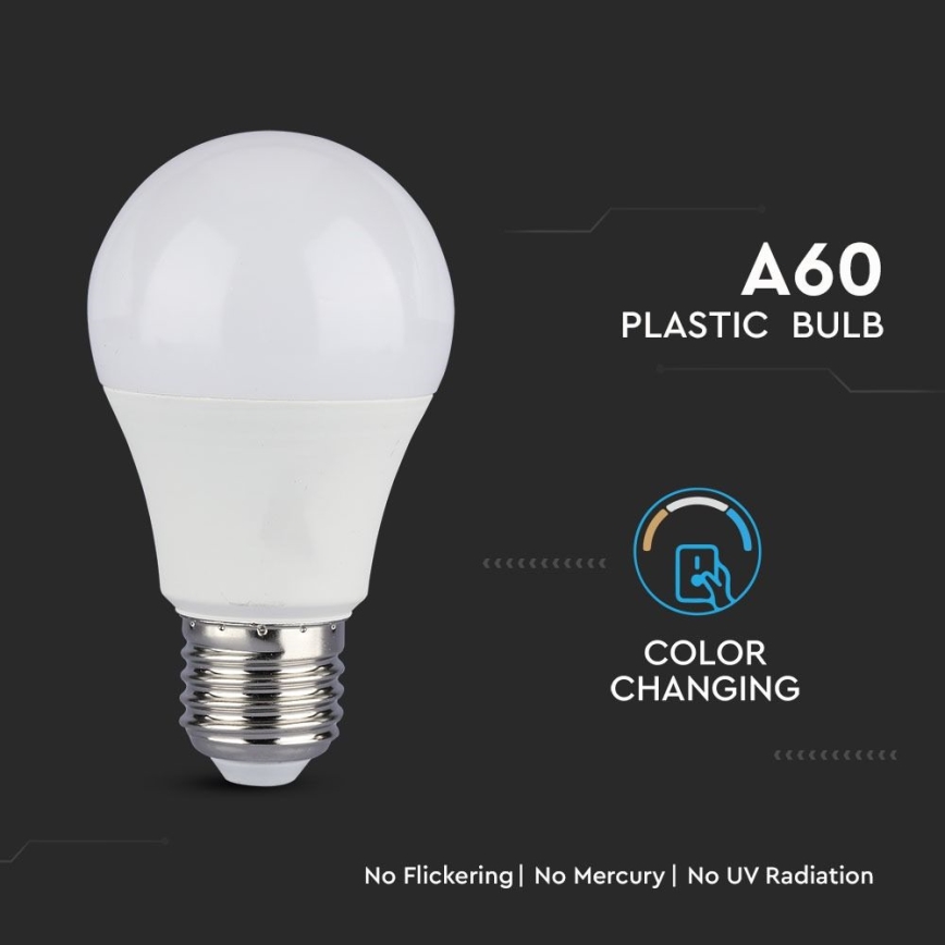 SÆT 2x LED-pære A60 E27/9W/230V 3000/4000/6400K