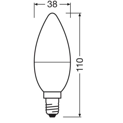 SÆT 2x LED-pære B38 E14/7,5W/230V 3000K - Osram