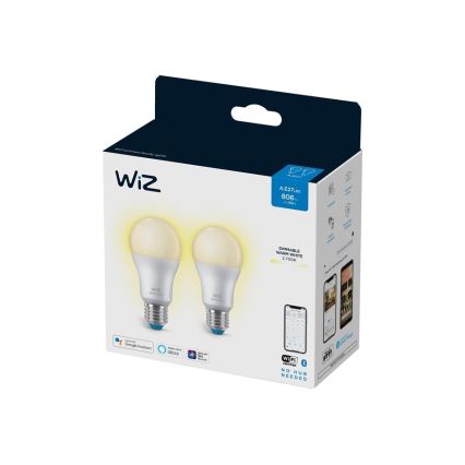 SÆT 2x LED-pære dæmpbar A60 E27/8W/230V 2700K CRI 90 Wi-Fi - WiZ