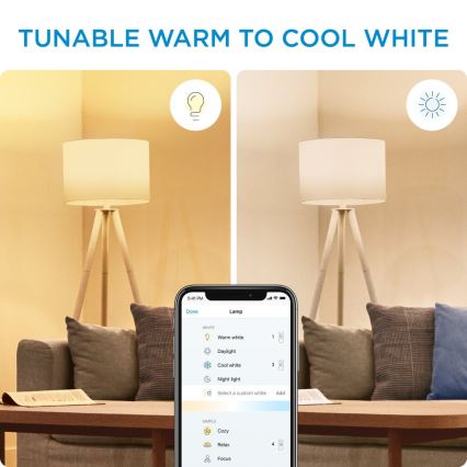SÆT 2x LED-pære dæmpbar C37 E14/4,9W/230V 2700-6500K CRI 90 Wi-Fi - WiZ