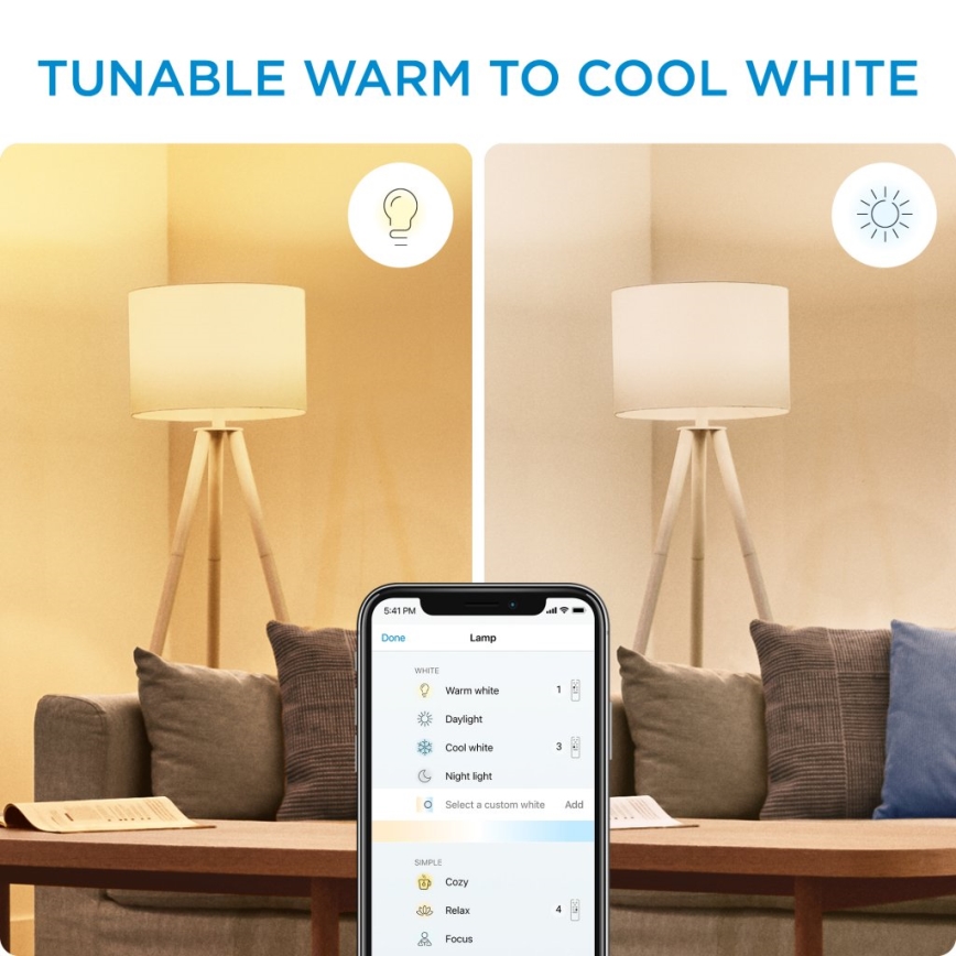 SÆT 2x LED-pære dæmpbar C37 E14/4,9W/230V 2700-6500K CRI 90 Wi-Fi - WiZ