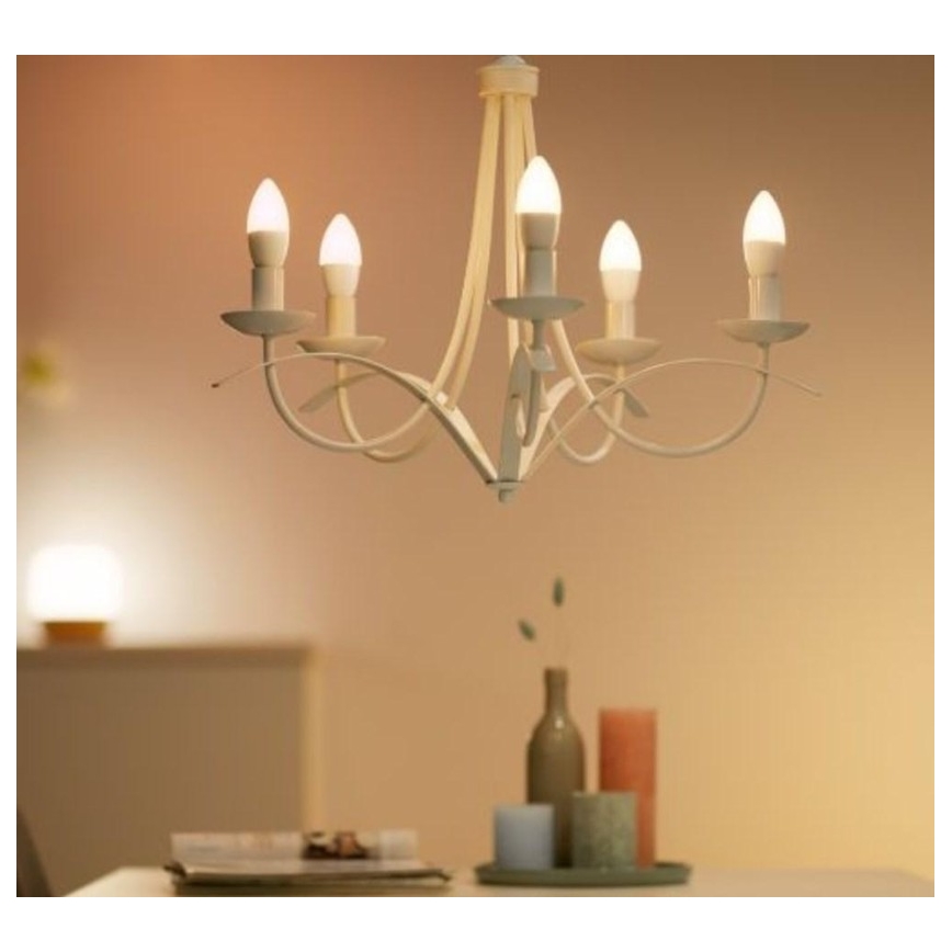 SÆT 2x LED-pære dæmpbar C37 E14/4,9W/230V 2700-6500K CRI 90 Wi-Fi - WiZ