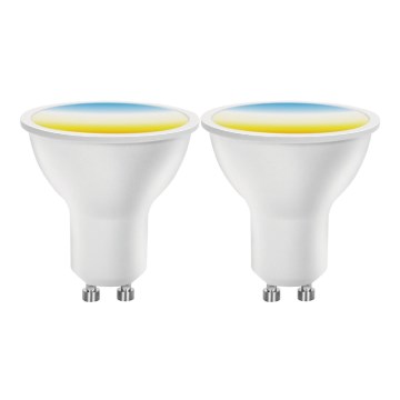 SÆT 2x LED-pære dæmpbar MESH Smart GU10/6,5W/230V 2700-6500K + fjernbetjening - Aigostar