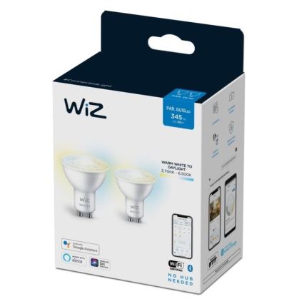 SÆT 2x LED-pære dæmpbar PAR16 GU10/4,7W/230V 2700-6500K CRI 90 Wi-Fi - WiZ