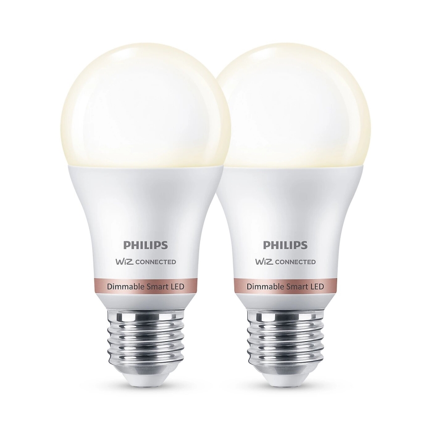 SÆT 2x LED-pære dæmpbar Philips A60 E27/8W/230V Wi-Fi