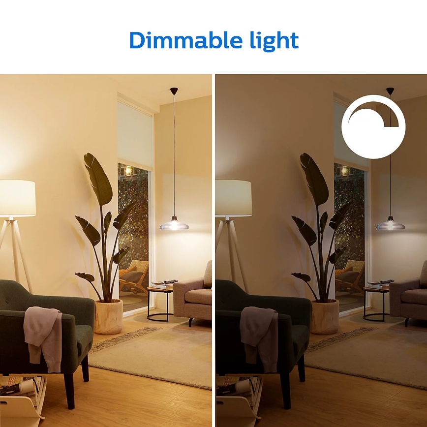 SÆT 2x LED-pære dæmpbar Philips A60 E27/8W/230V Wi-Fi