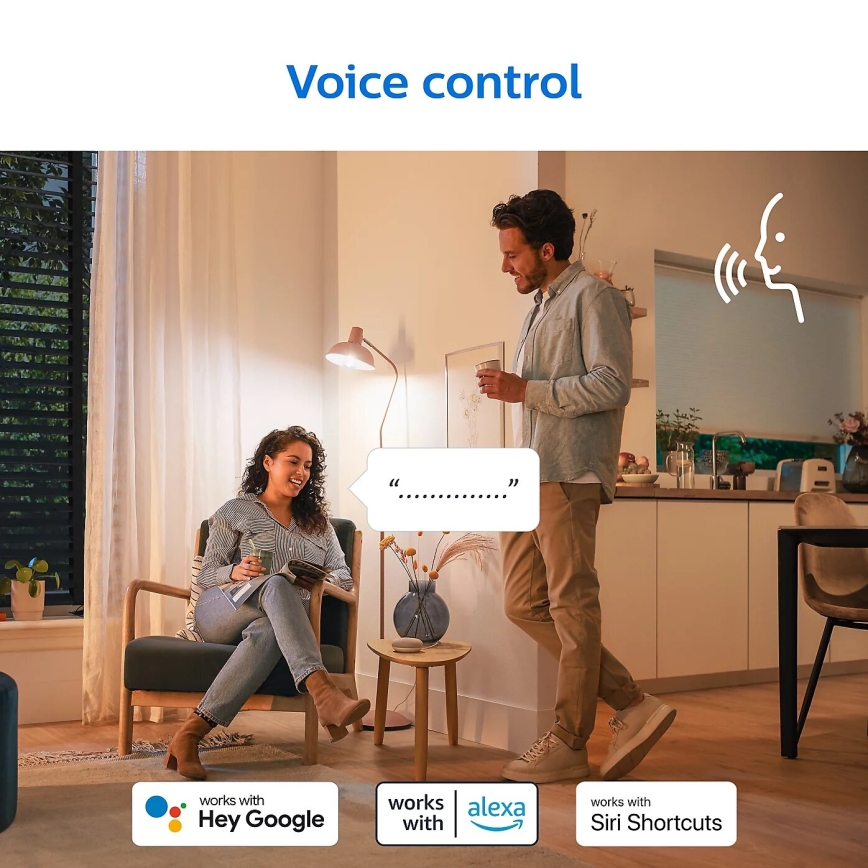 SÆT 2x LED-pære dæmpbar Philips A60 E27/8W/230V Wi-Fi